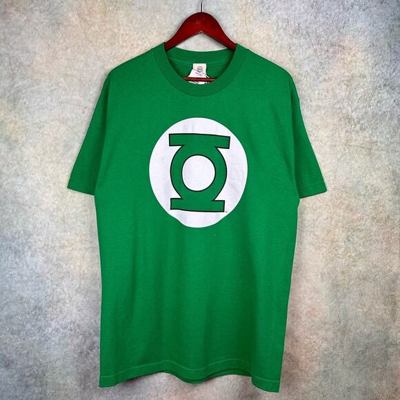 Vintage Y2K DC Comics Green Lantern Graphic T Shirt Mens L Green Big Logo BNWT - Picture 1 of 8